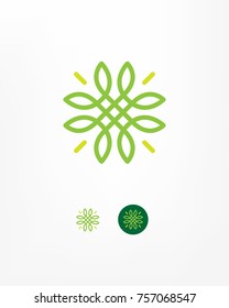 Stylized flower symbol.