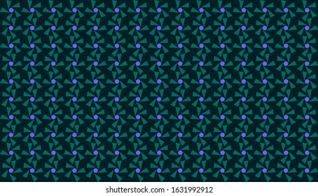 Stylized flower texture consisting of green triangles and purple circles.