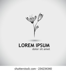 Stylized flower tulip logo. Vector