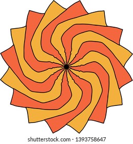 Stylized flower with yellow and orange petals