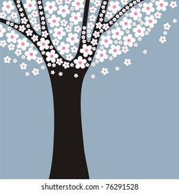 stylized flowering tree with space for your text
