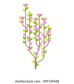 Stylized flowering tree will beautifully suit for your direction of the design Minimalism, hi-tech, for design of the books
