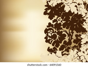 Stylized flowers in brown