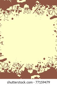 stylized flowers and brown spots on the  light brown background