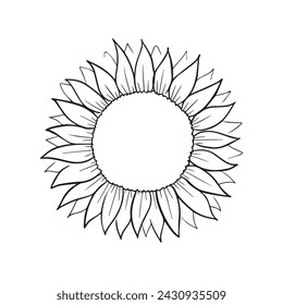 stylized flowers drawn in vector, plant sketch. linear graphics of a natural object