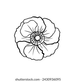 flores estilizadas dibujadas en vector, boceto de planta. gráficos lineales de un objeto natural
