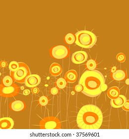 stylized flowers field