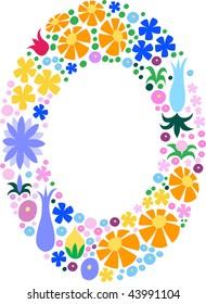 Stylized flowers frame