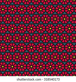 Stylized flowers geometric pattern