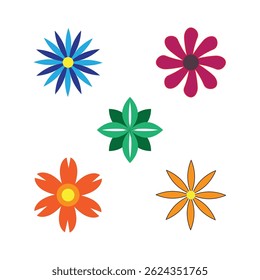 Stylized Flowers logo icon symbol template  design