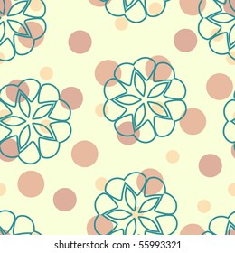 Stylized flowers on dotted background