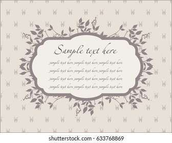 Stylized flowers on a frame with a beige background
