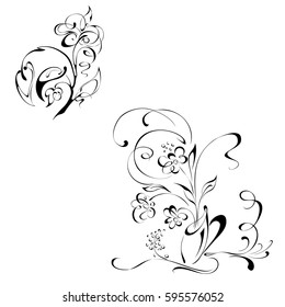 stylized flowers on a white background