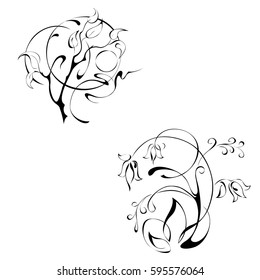 stylized flowers on a white background