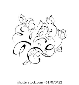 stylized flowers on a white background