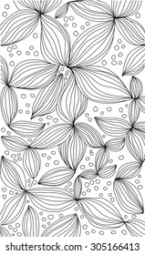 stylized flowers painted by hand,with slices of plain black and white