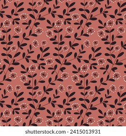 Stylized flowers in a pattern.Vector seamless pattern with floral ornament on a colored background.