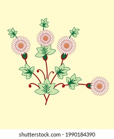 flores estilizadas fondo de limón rojo y verde claro