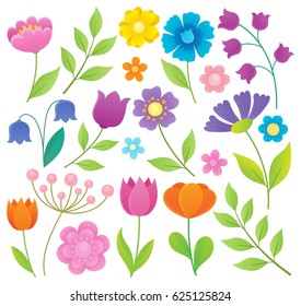 Stylized flowers topic set 1 - eps10 vector illustration.
