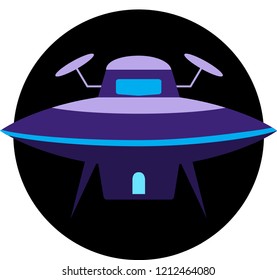 Stylized flying saucer in vector