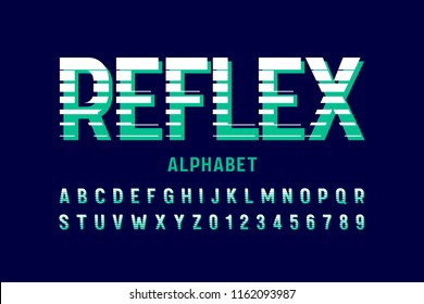 Stylized font design, alphabet letters and numbers vector illustration