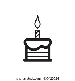 stylized food icons - candle on the cake