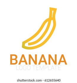stylized food vector icons - sunny banana fruit