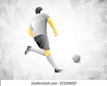 Stylized football player, forward player, soccer vector