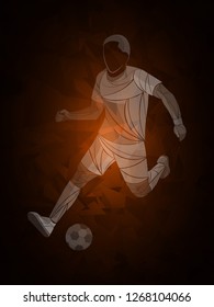 Stylized football player, soccer vector. active person