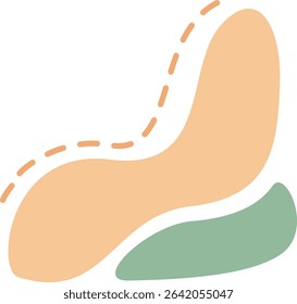 A stylized footprint with a green heel and orange sole, framed by a dashed outline, symbolizing the delicate balance between human impact and environmental sustainability.