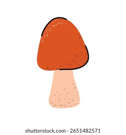 Stylized forest autumn cartoon mushroom