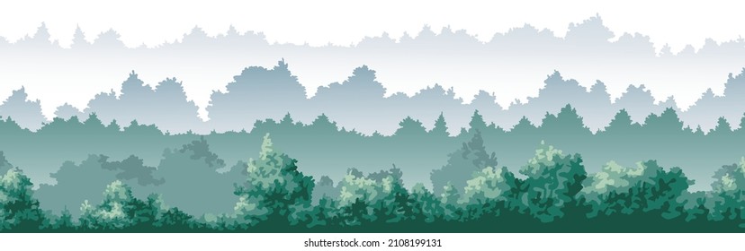 Fondo forestal estilizado, naturaleza, paisaje. Pino, abeto, árbol. vector de árboles de coníferas evergreen