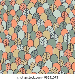 Stylized forest. Vector seamless pattern