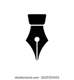 Um ícone de caneta tinteiro estilizado com uma estética plana e minimalista sobre um fundo transparente, perfeito para projetos criativos.