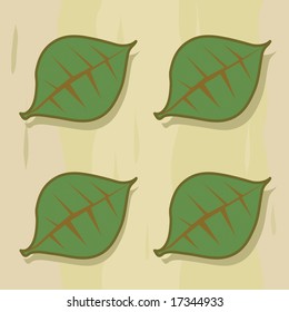 Stylized four leaf pattern with background. This image works as tile pattern.