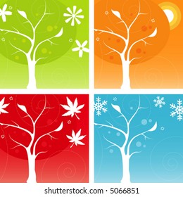 Four Seasons Illustration Blue Yellow Green Stock Illustration 49156570 ...