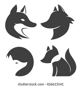 Stylized fox head icon vector