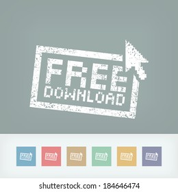 Stylized "Free download" print