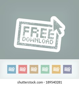 Stylized "Free download" print