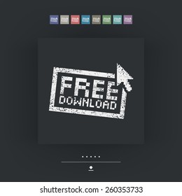 Stylized "Free download" print
