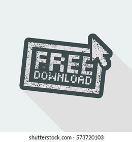 Stylized "Free download" print