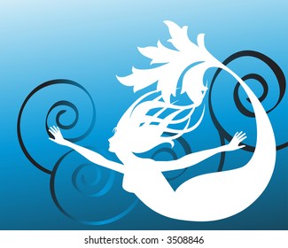 stylized freedom mermaid vector