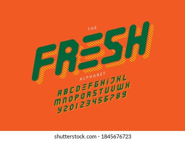 Stylized fresh alphabet font vector