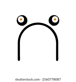 Stylized Frog Face, Minimalist Animal Logo Concept