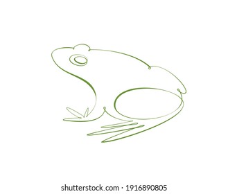 Stylized frog. Toad. Sketch. Logo. Line icon. Silhouette isolated on white background. Vector illustration.