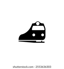 Stylized front view icon of a minimalist train.