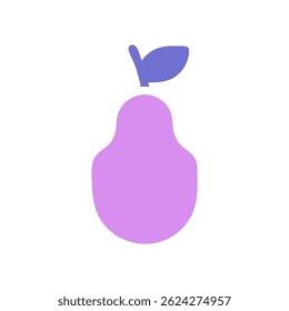 Ícone de fruta estilizado com tons de cor de gradiente suave representando alimentos orgânicos