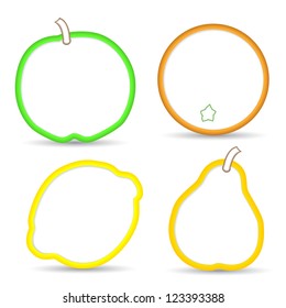 Stylized fruit icons. Vector