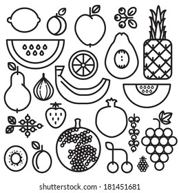 Stylized fruits, outline