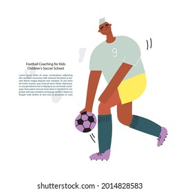 Stylized funny hand drawn soccer . Hand drawn vector illustration